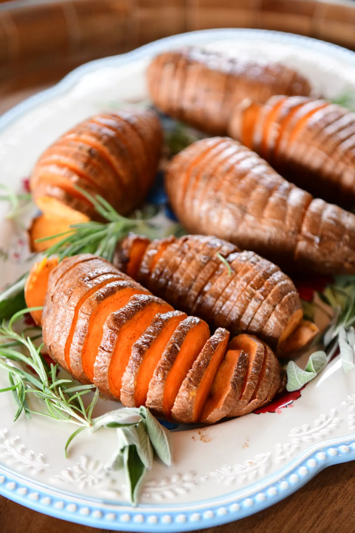 Hassleback Sweet Potatoes Recipe | Food Network UK